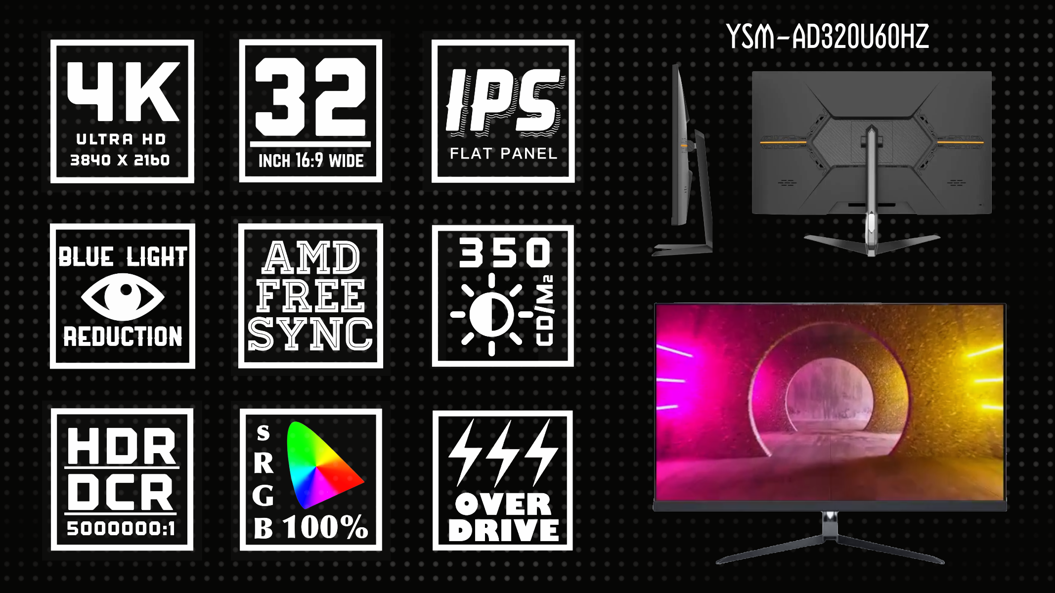 Amazon.co.jp: 4K モニター 32インチ IPS ディスプレイ スピーカー内蔵