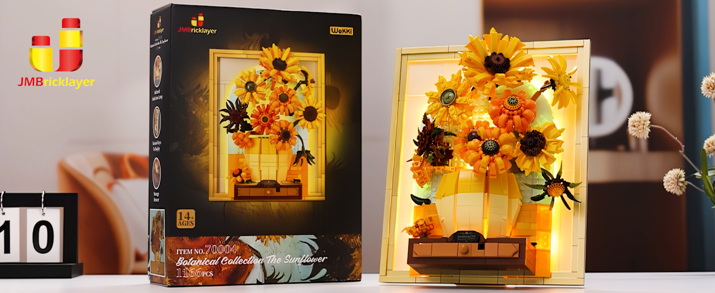 Amazon.com: JMBricklayer Flowers Sunflower Building Sets for Adult