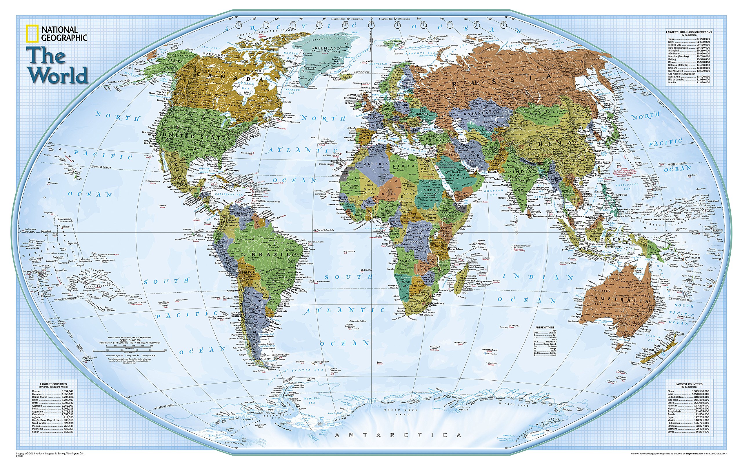Amazon | National Geographic World Map Political & Satellite View