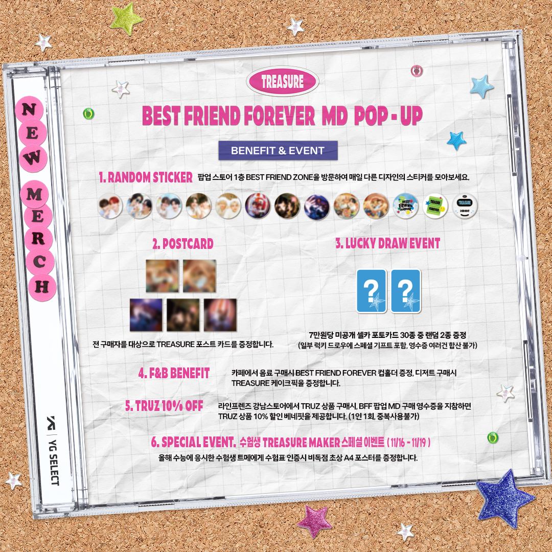 TREASURE NEW MERCH POP-UP OPEN [BEST FRIEND FOREVER] EVENT - YG SELECT