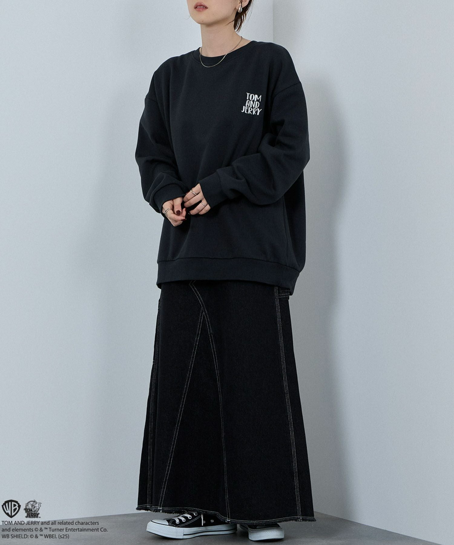 Tom and Jerry ジェリー タフィー フロッキートレーナー メンズ