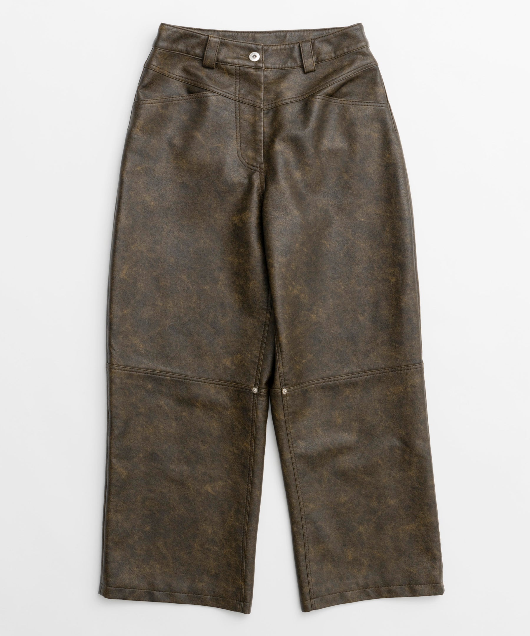 SALE】Cocoon Wide Silhouette Vegan Leather Pants