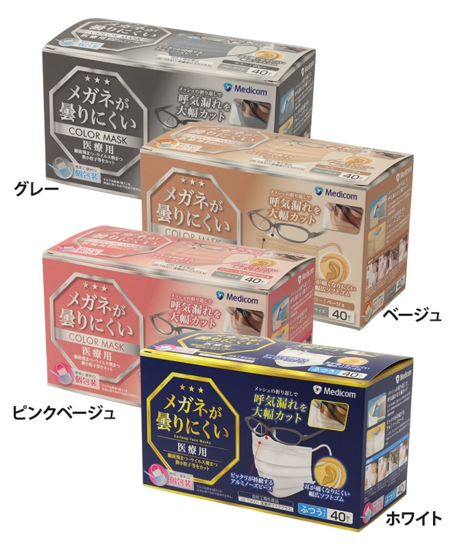 医療用】メガネが曇りにくいマスク(40枚入・返品不可商品)[medicom製品