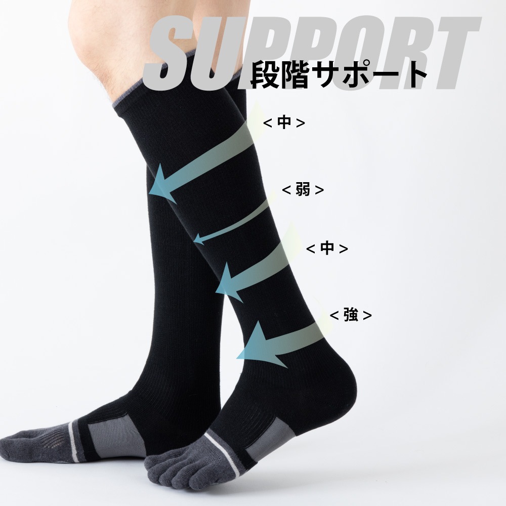 3次元 スポーツ 5本指ハイソックス S(22-24cm) M(24-26cm) L(26-28cm