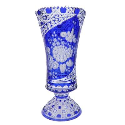 マイセンクリスタル ミスティックフラワー 色被せ花瓶 F205/EO314/41B