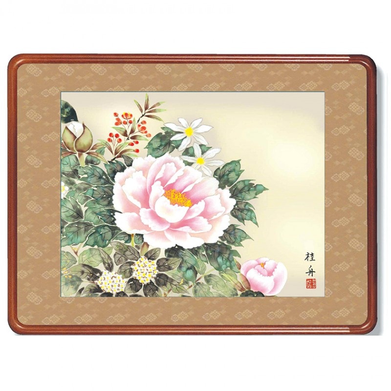 四季花 長江桂舟 額装 日本画 美術品 絵画【ポイント5％還元中