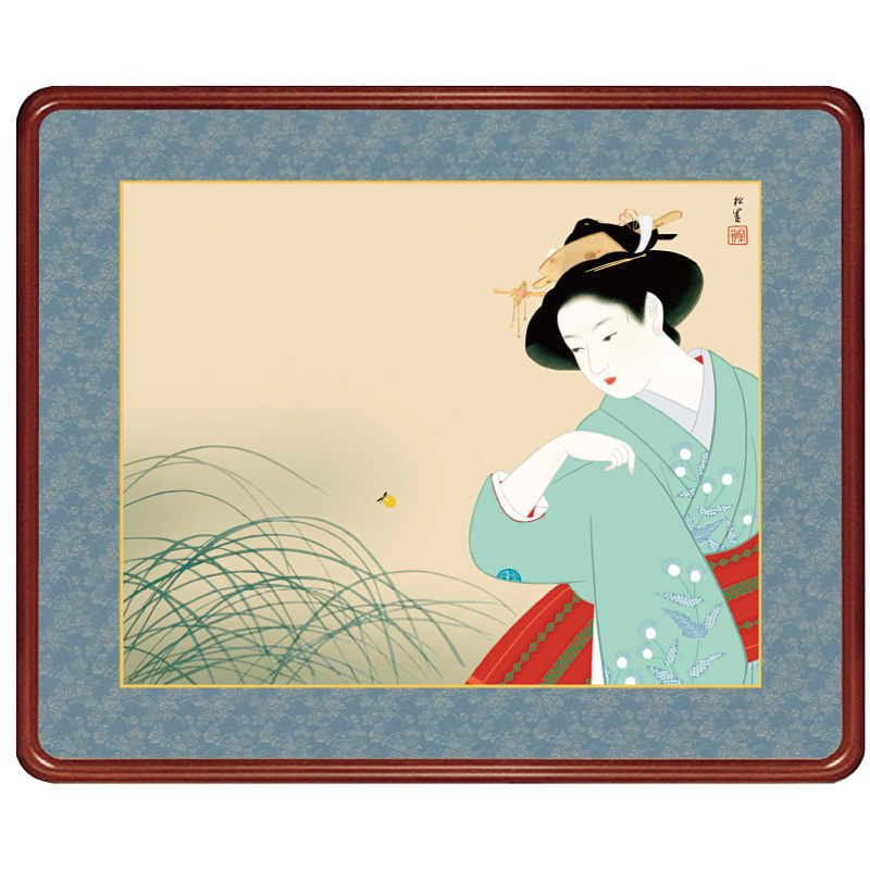 k*n様 上村松園【複製】『新蛍』限定84/200 共箱 美品 美人図 小学館 k