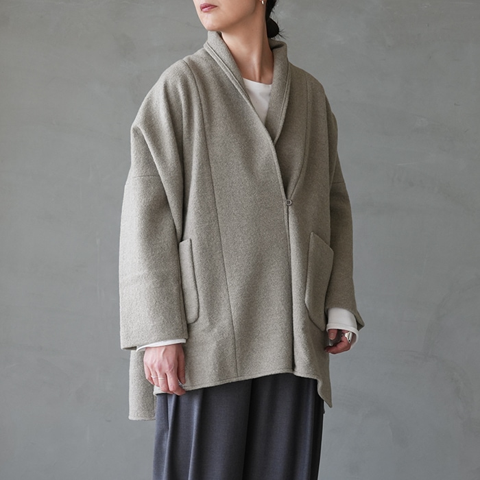 □(e253k092) / evam eva (エヴァムエヴァ) / press wool robe(プレス