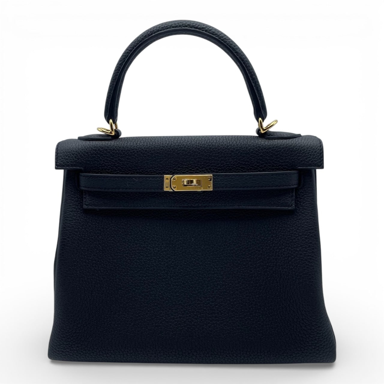エルメス ケリー 25 ノワール トゴ ゴールド金具 K刻印 - ブランド品