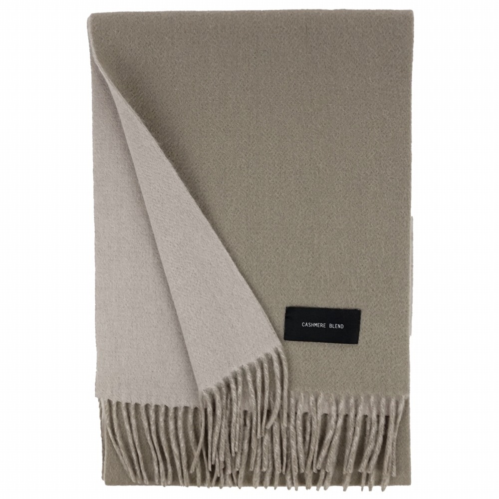 在庫限り】カシミヤブレンドシルケットウールリバーシブルマフラー