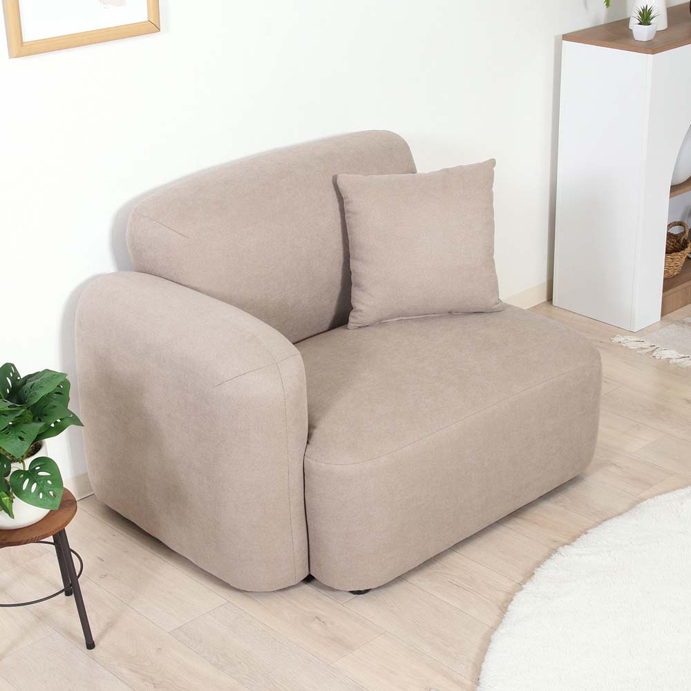 不二貿易 Chamill 1人掛けソファ(右肘) グレージュ 41308 | 家具