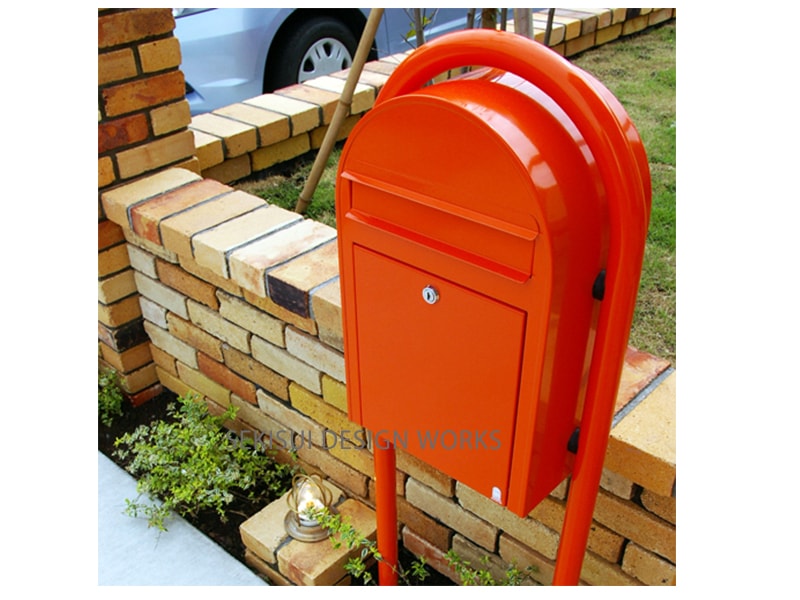 郵便ポスト bobi WEB限定商品】 ボビラウンド オレンジ 専用ポール