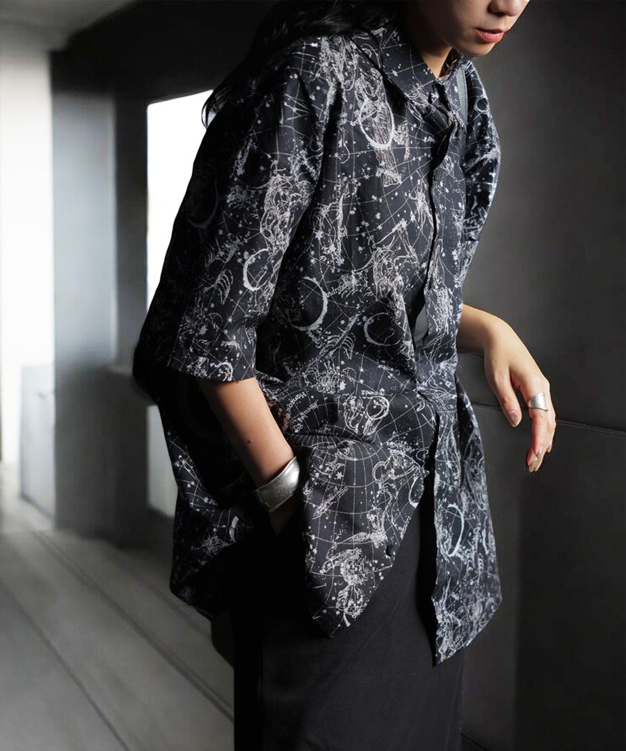 星座柄シャツ シャツ レディース トップス 半袖 柄 送料無料・(50