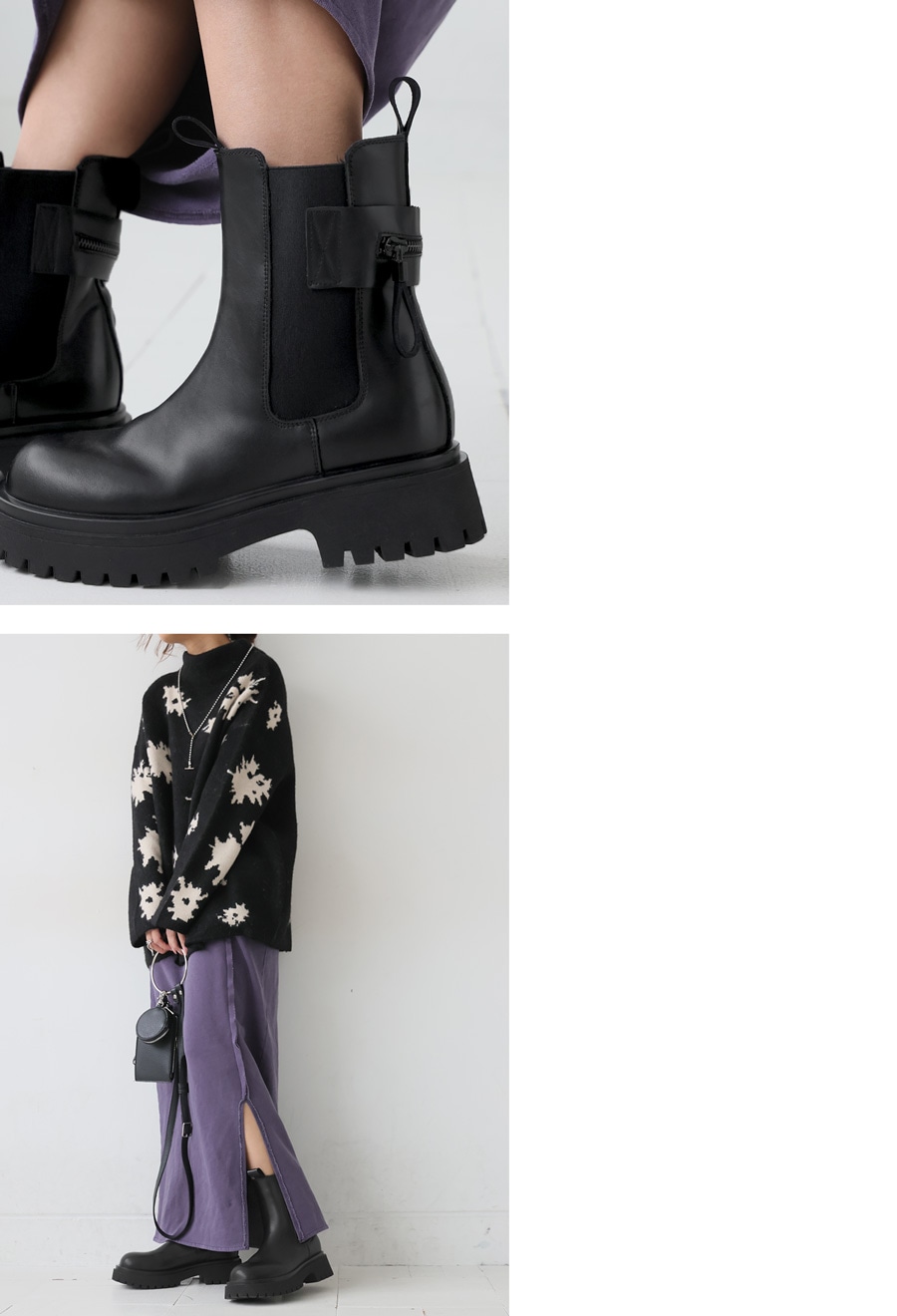 本革 サイドゴア ショートブーツ レディース 厚底 送料無料・再入荷