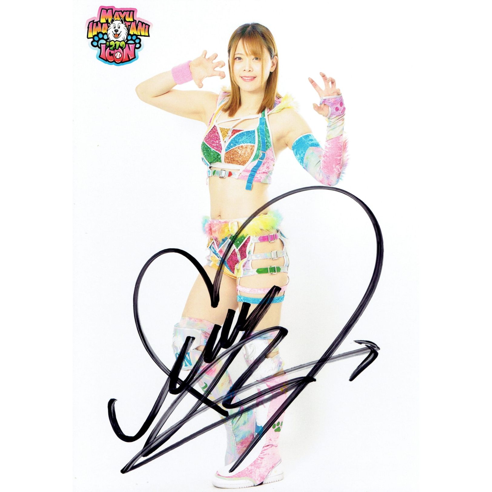 女子プロレス マリーゴールド 直筆サイン入り手形色紙 岩谷麻優 2026