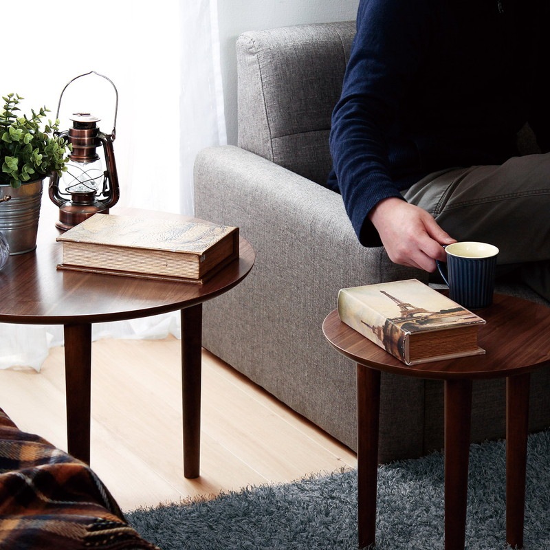 オランダ製 木製ネストテーブル 3段セット ダークブラウン オランダ製