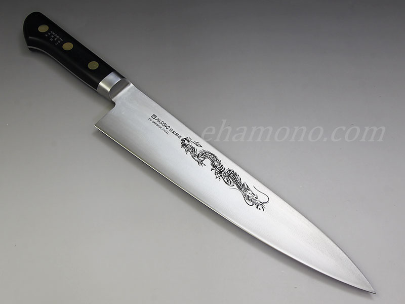 ミソノEUカーボン鋼（スウェーデン鋼） 牛刀270 ツバ付