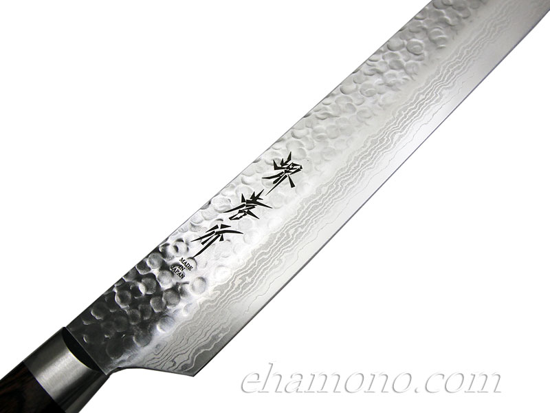 V金10号割込 ダマスカス17層鎚目 切付柳刃270