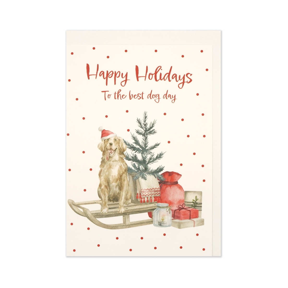 クリスマスカード ゴールデンとソリ｜xcd-301 | 手紙・カード