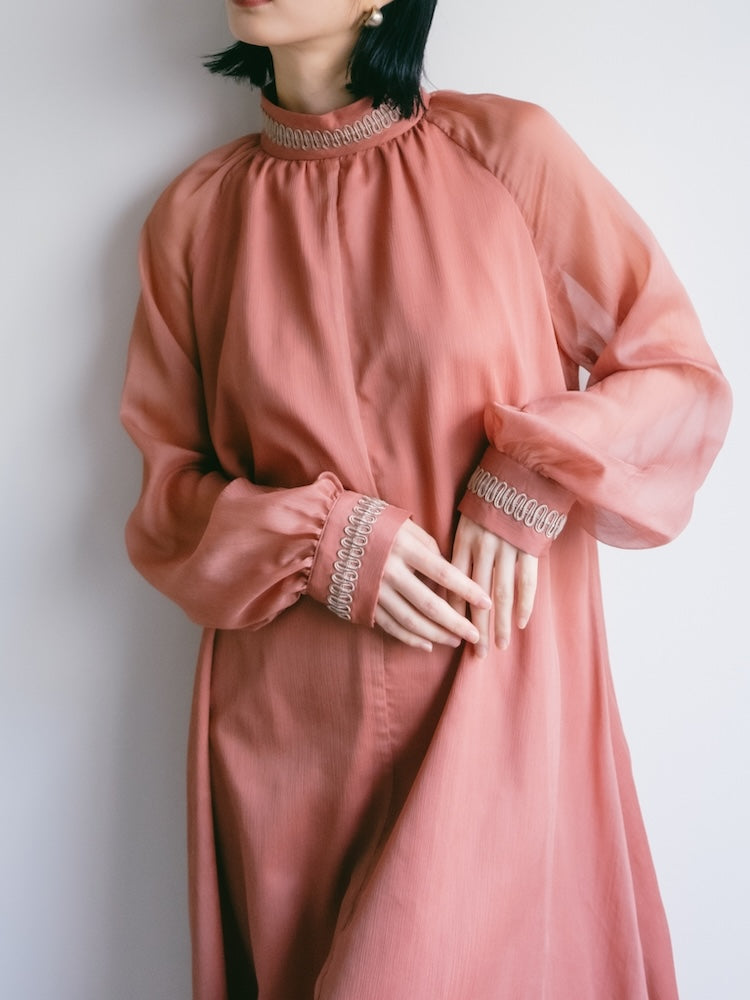 Cord Embroidery Long Dress｜結婚式やお呼ばれに｜シフォンワンピース