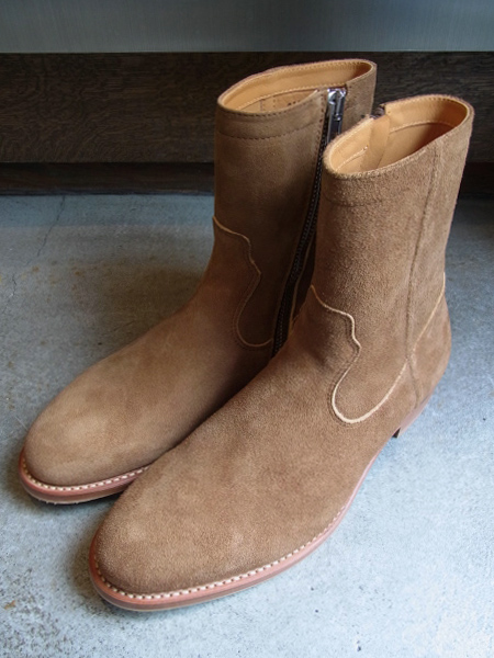 UNUSED（アンユーズド） サイドジップブーツ ブラウンスウェード - margin