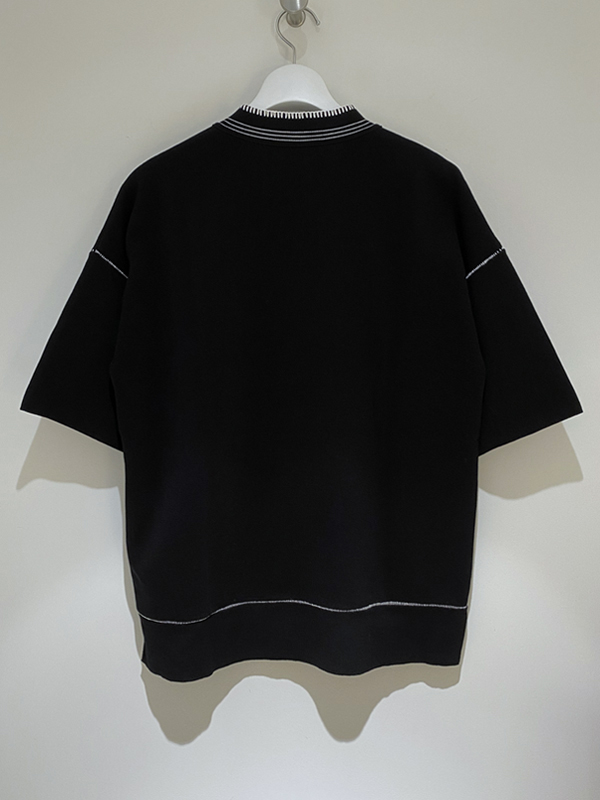 JIL SANDER（ジルサンダー） VネックニットTシャツ ブラック - margin