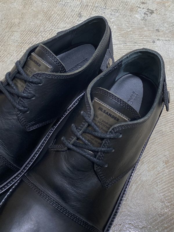 JIL SANDER（ジルサンダー） レザーシューズ ブラック - margin