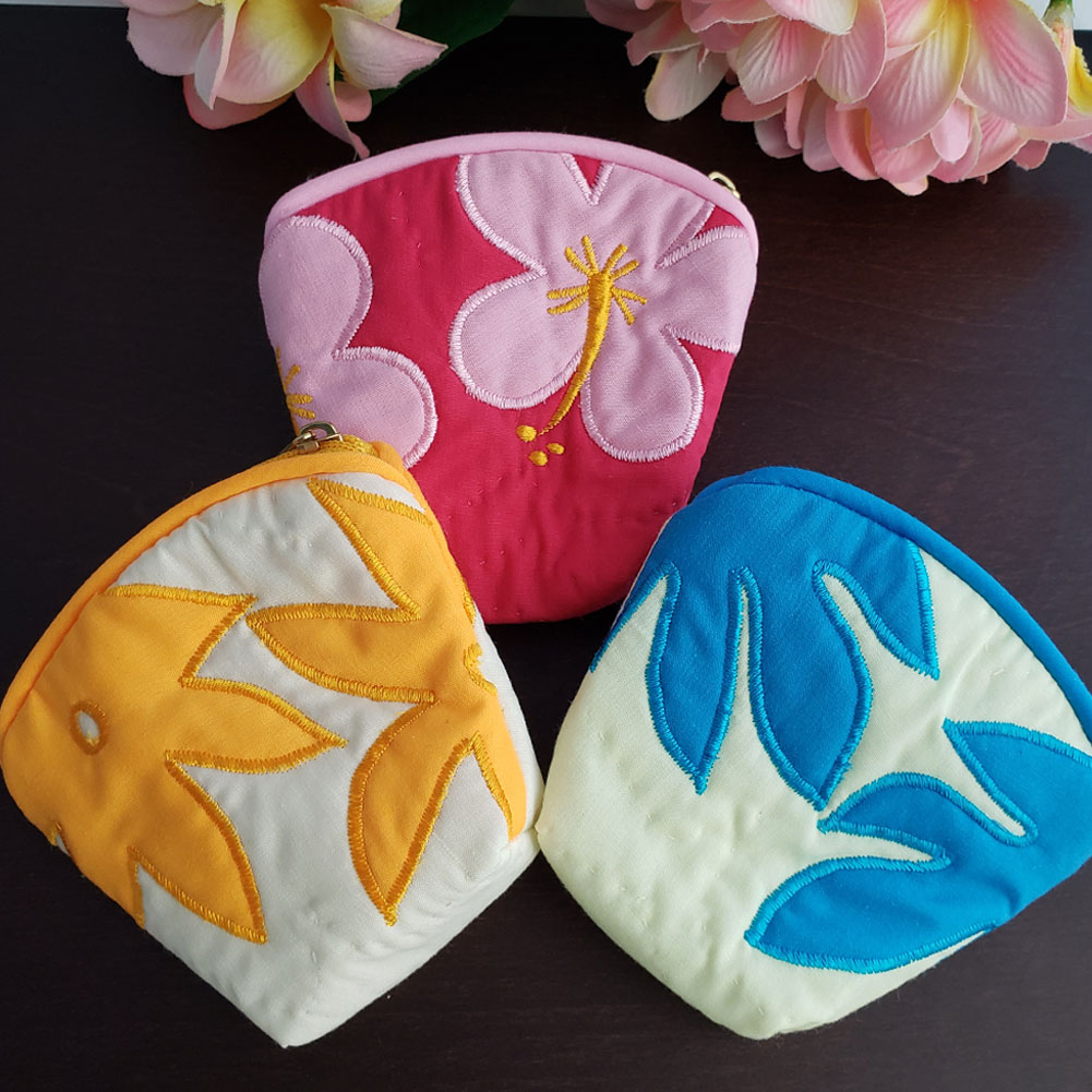 ハワイアンキルト Hawaiian Quilt 花柄コインケース /ハワイアンキルト