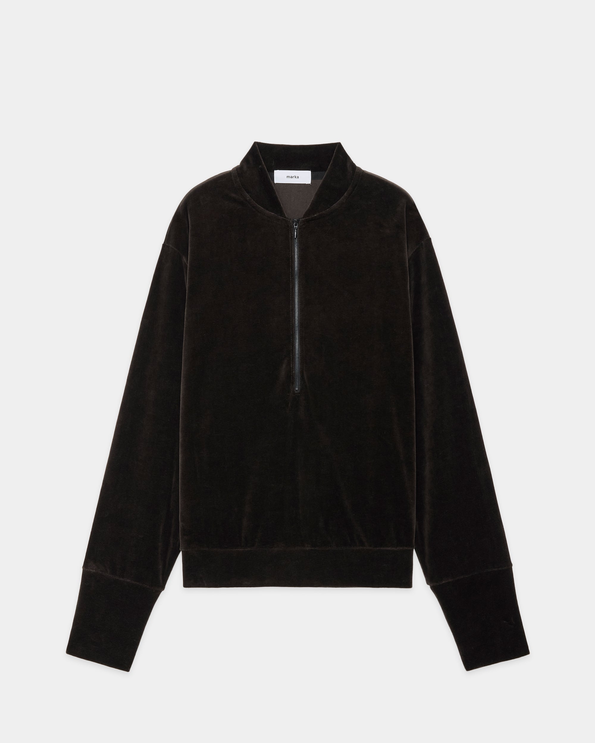 30/- Organic Cotton Velour Half Zip Track Jacket, Charcoal – MARKAWARE