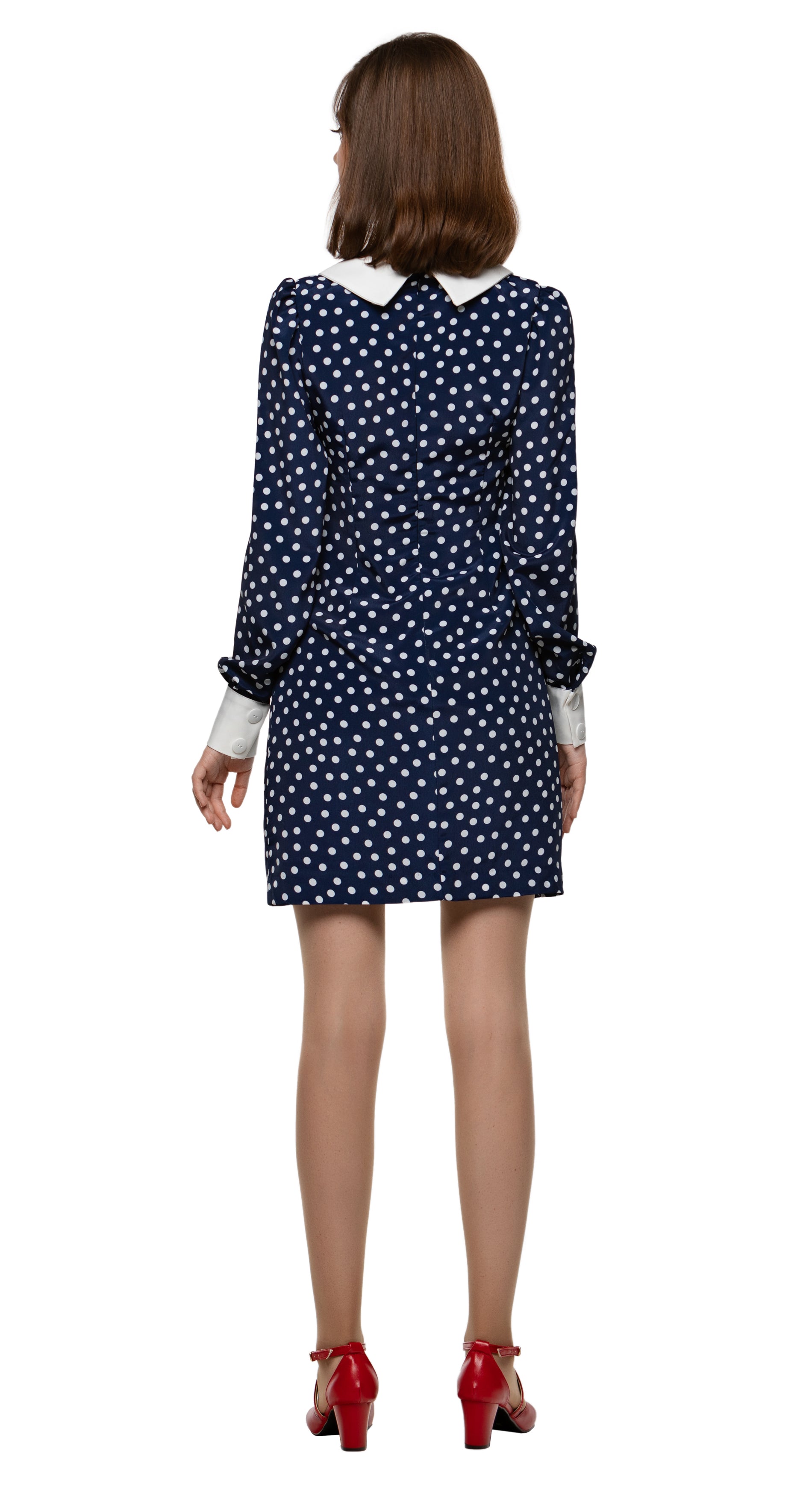 MARMALADE Mod Sixties Style Shift Dress with White Collar and