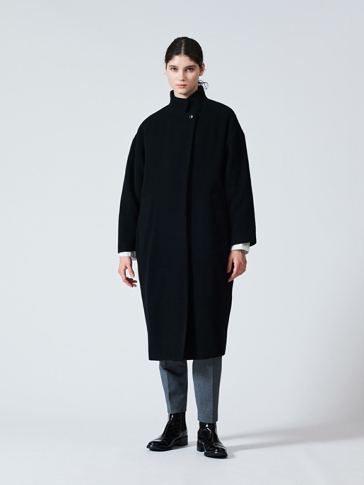 mizuiro ind ウールブレンドスタンドカラーコート｜ MARcourt ONLINE