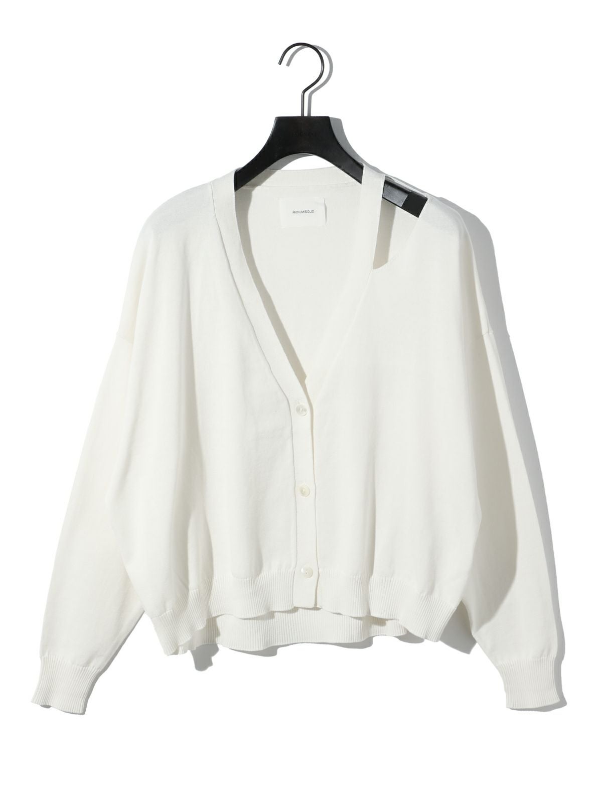 MIDIUMISOLID for Ladies カットアウトネックワイドカーディガン[A