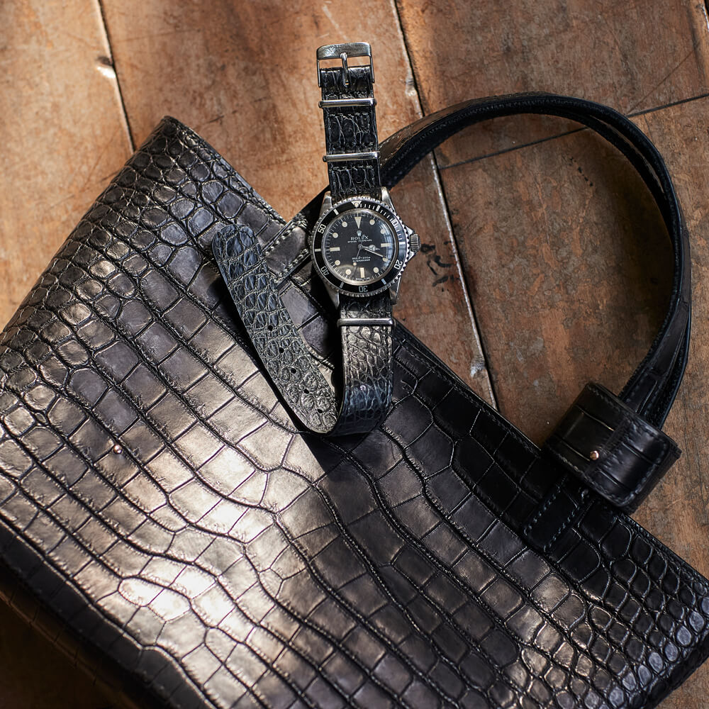 THE SOLE（ザソール）T・MBH別注 クロコダイルNATOべルト【MASTERPLAN