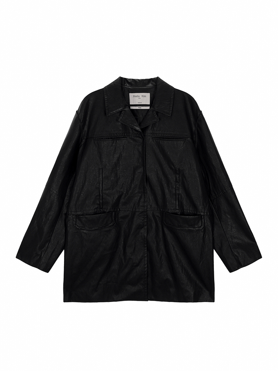 POCKET LEATHER MIDI JACKET IN BLACK – Matin Kim