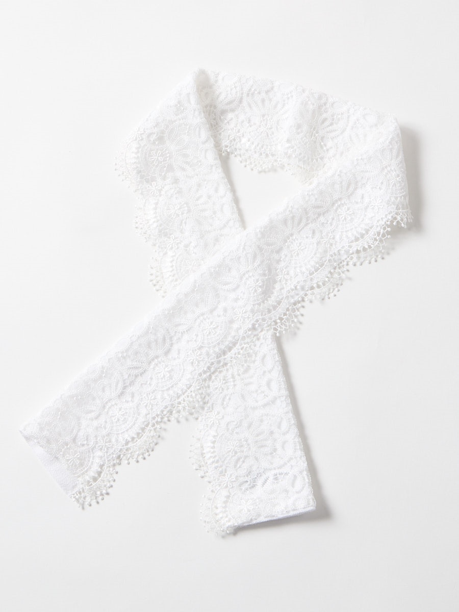 ラスト1点】半衿・重ね衿「レース」(FREE ホワイト): ふりふ ｜ミマツ