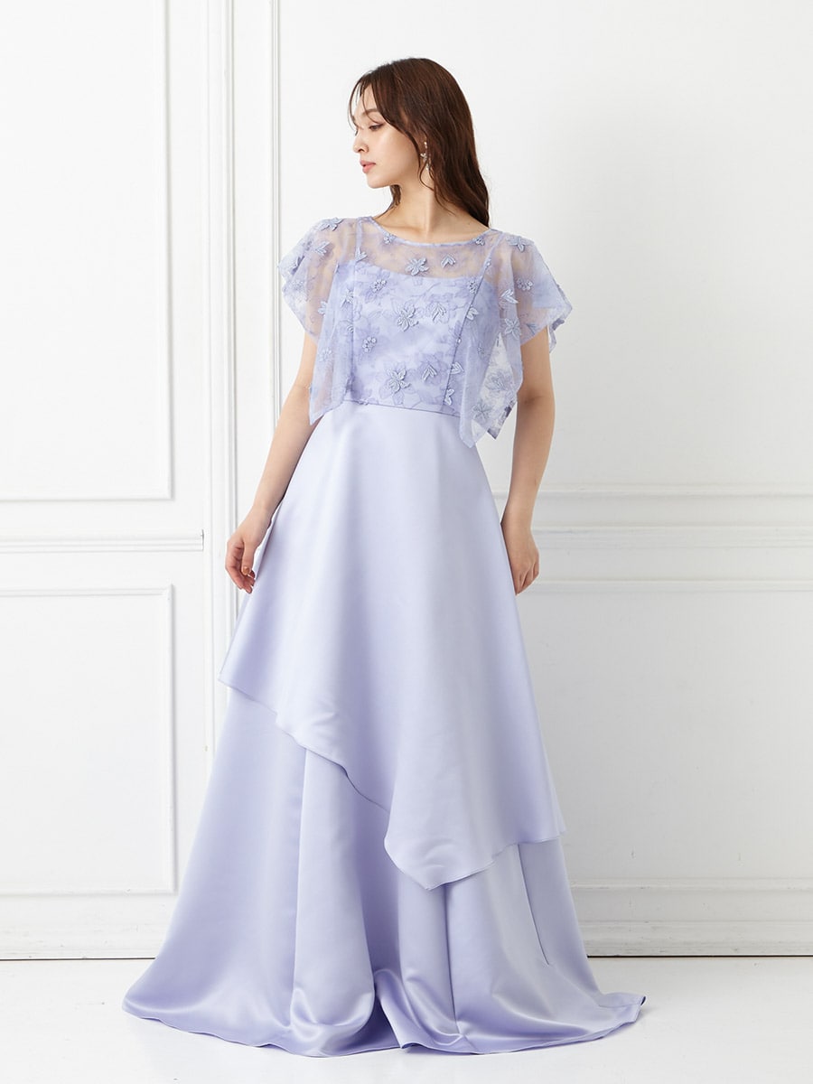 残りわずか】harmony/スピンクルレース×サテンAラインドレス(M オフ