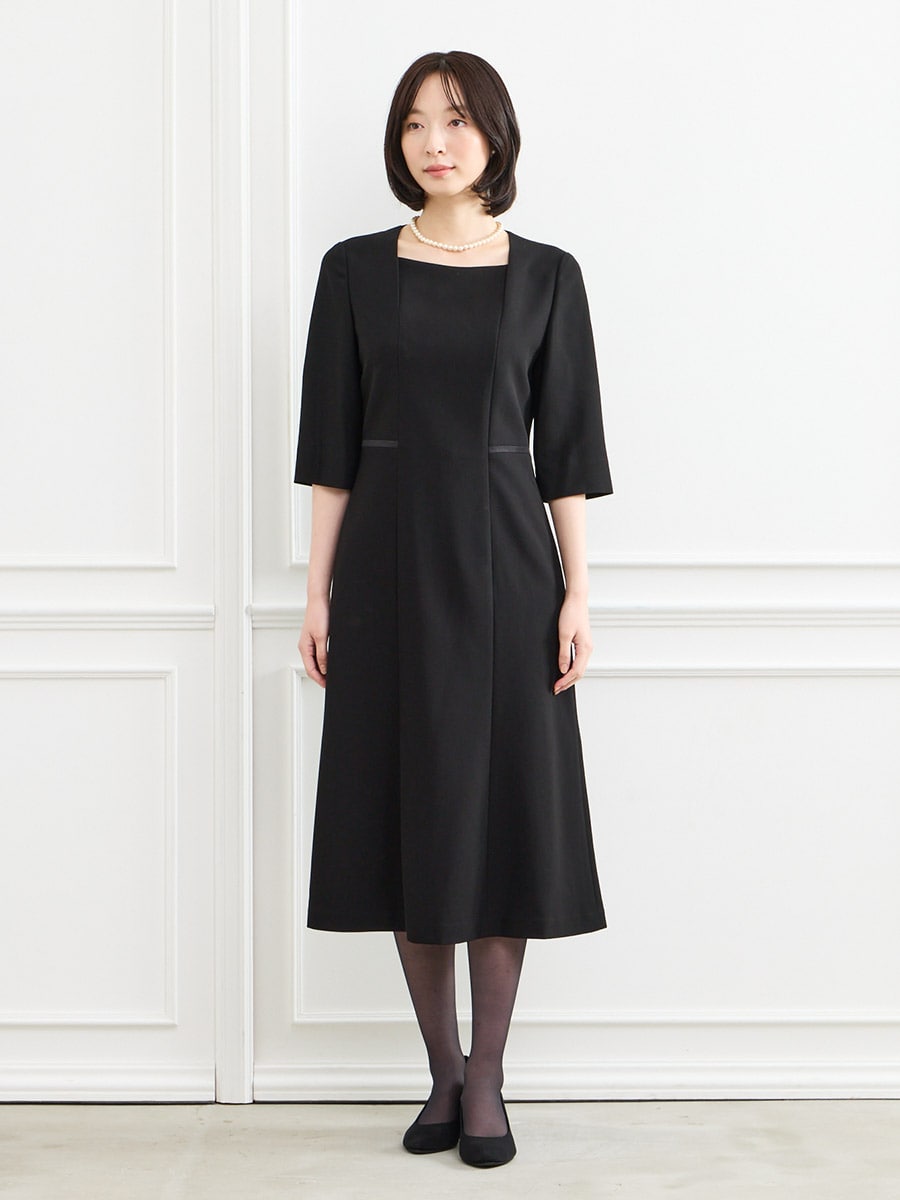 喪服・礼服】【ウォッシャブル】Vネックノーカラージャケット、前開き