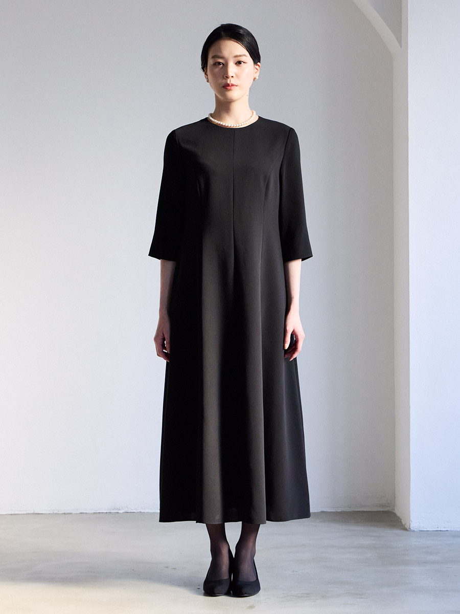 喪服・礼服】【洗える・マシンウォッシャブル】サテン切り替えノー