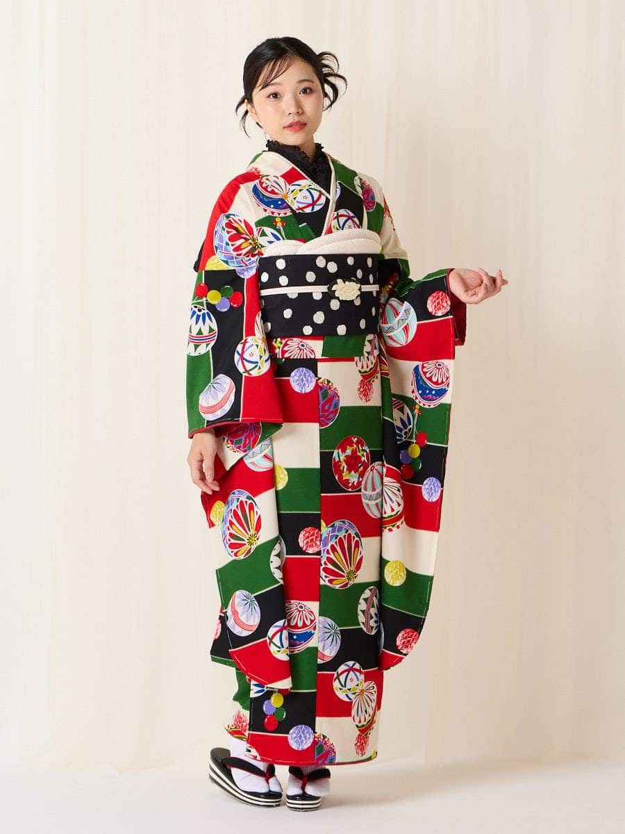 残りわずか】振袖単品「まりぼんぼん」(FREE レッド): ふりふ ｜ミマツ