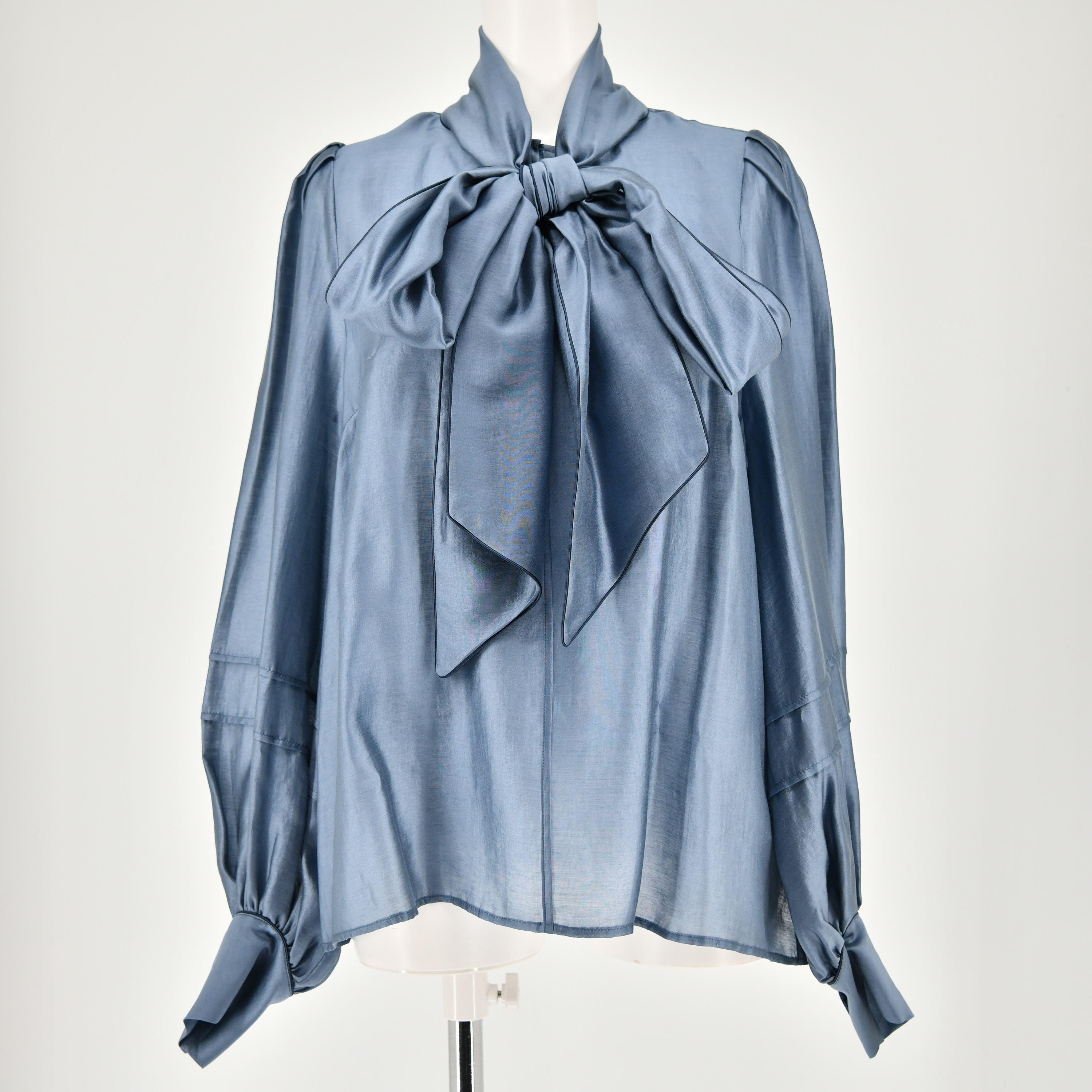 FRAY I.D/フレイアイディー]シアーボウタイバイカラーブラウス