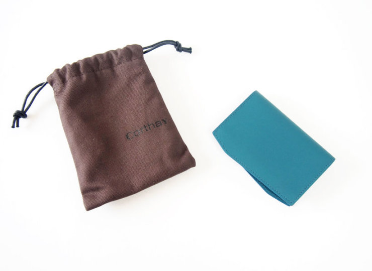 コルテ｜Corthay｜キャメルレザー｜カードケース｜ブルー