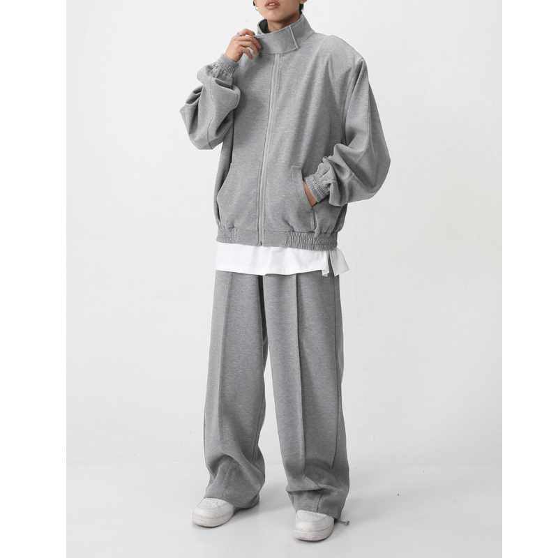 メンズ】秋冬のセットアップ: スウェット上下セットアップ スタンド
