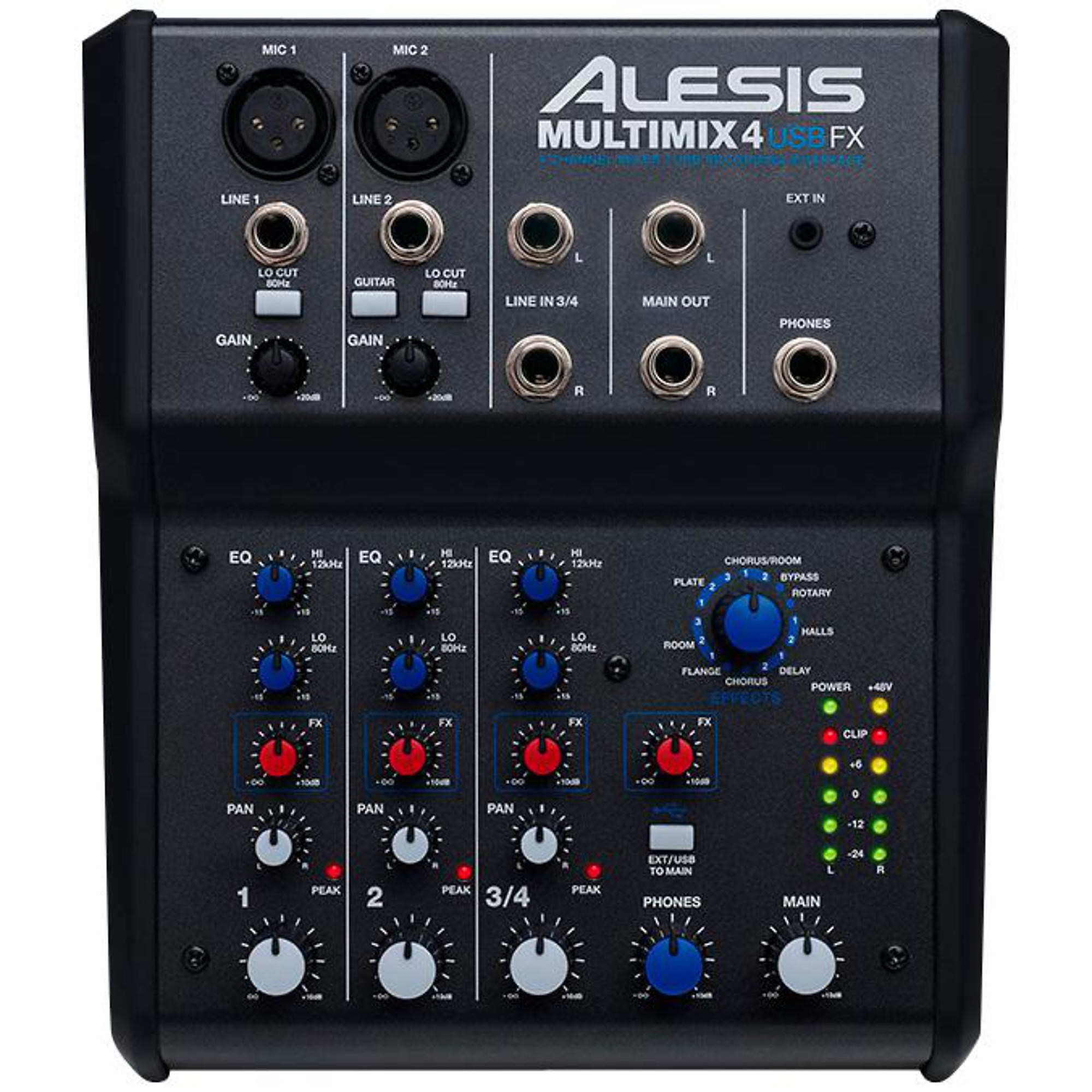 Alesis MultiMix 4 USB FX 4-Channel Mixer with Effects & USB Audio