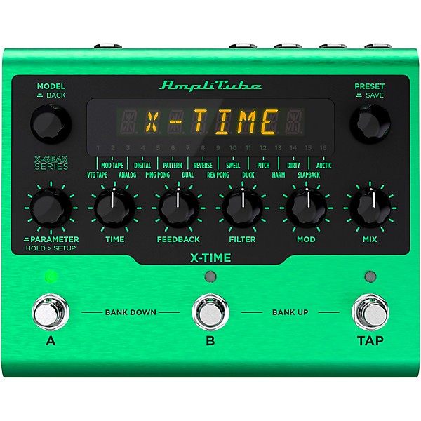IK Multimedia AmpliTube X-TIME Delay Effects Pedal Green | Guitar