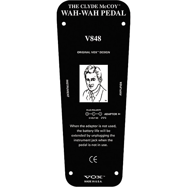 VOX V848 Clyde McCoy Wah Pedal | Guitar Center