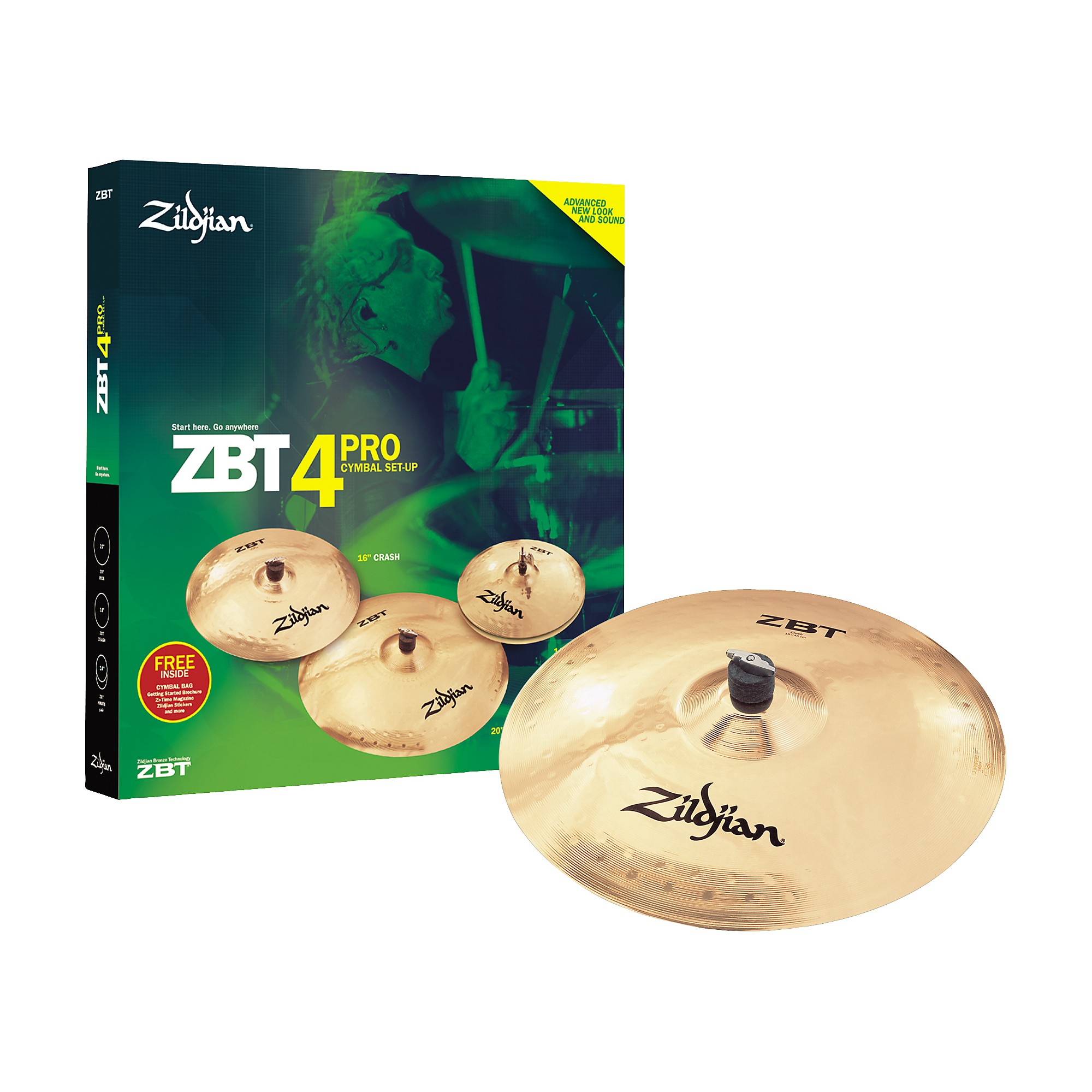 Zildjian ZBT Pro Cymbal 4-Pack with Free 18