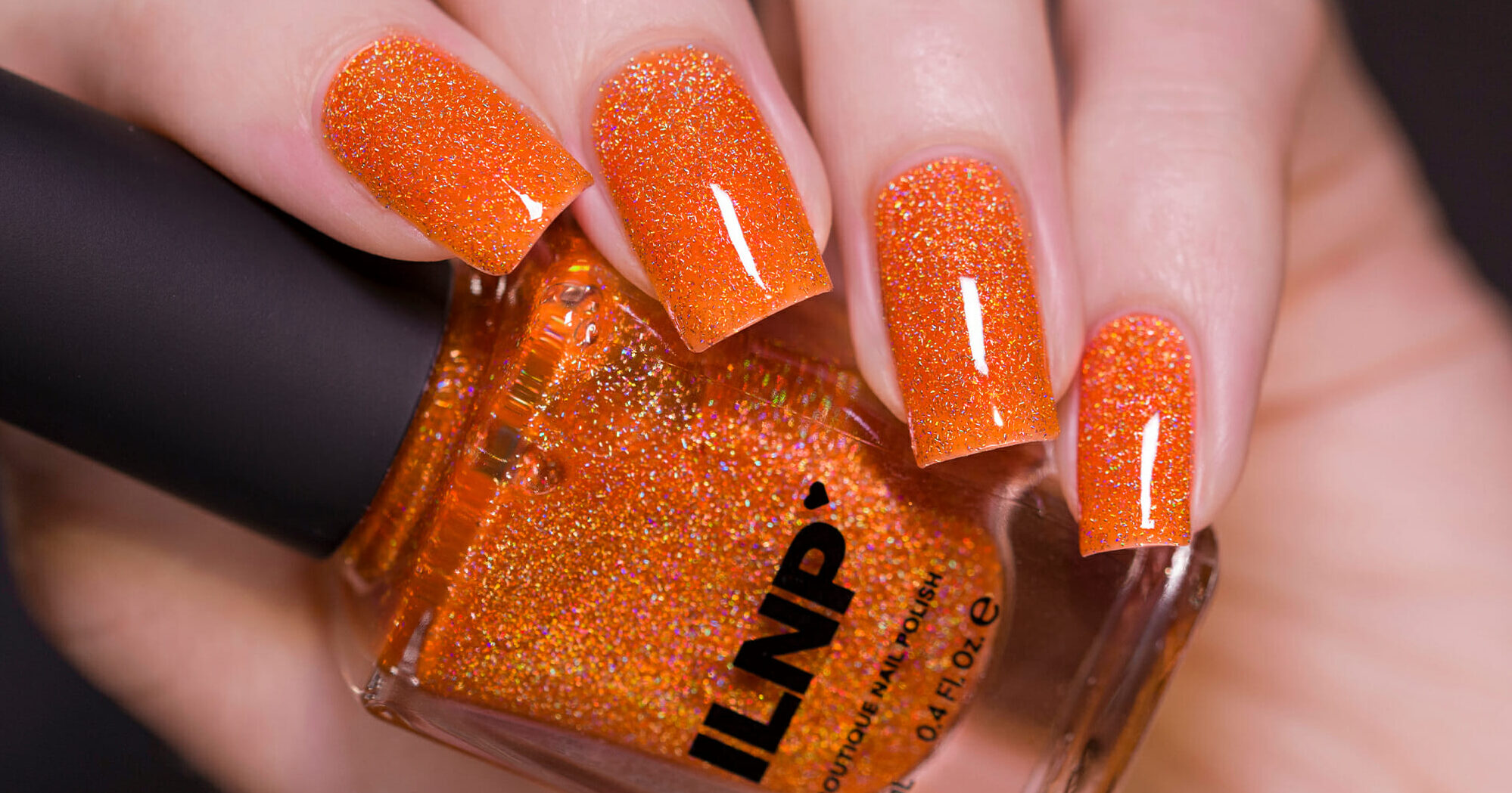 ILNP Euphoria - Vibrant Orange Holographic Jelly Nail Polish