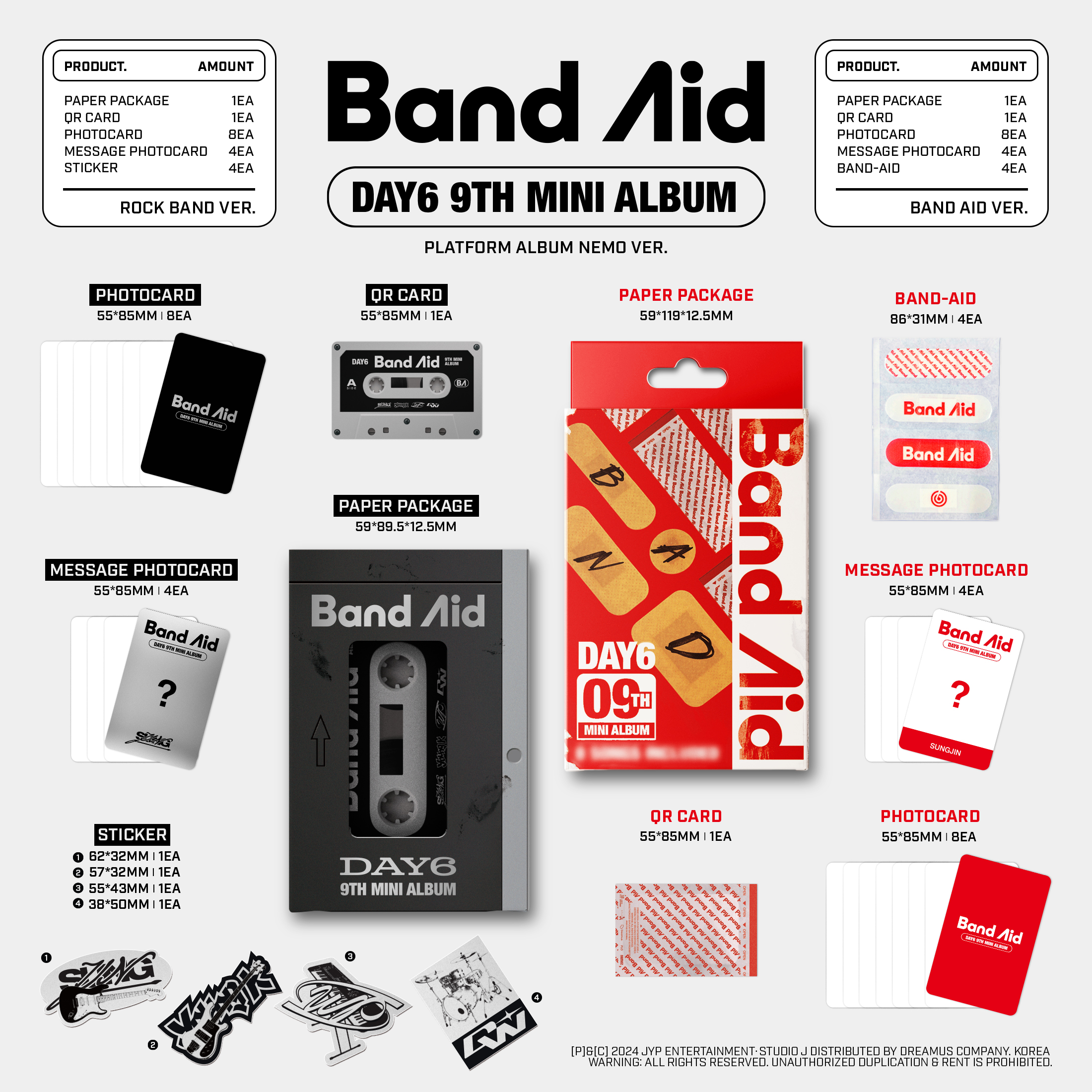 jp.ktown4u.com : DAY6 - ミニアルバム9集 [Band Aid] (Platform Album