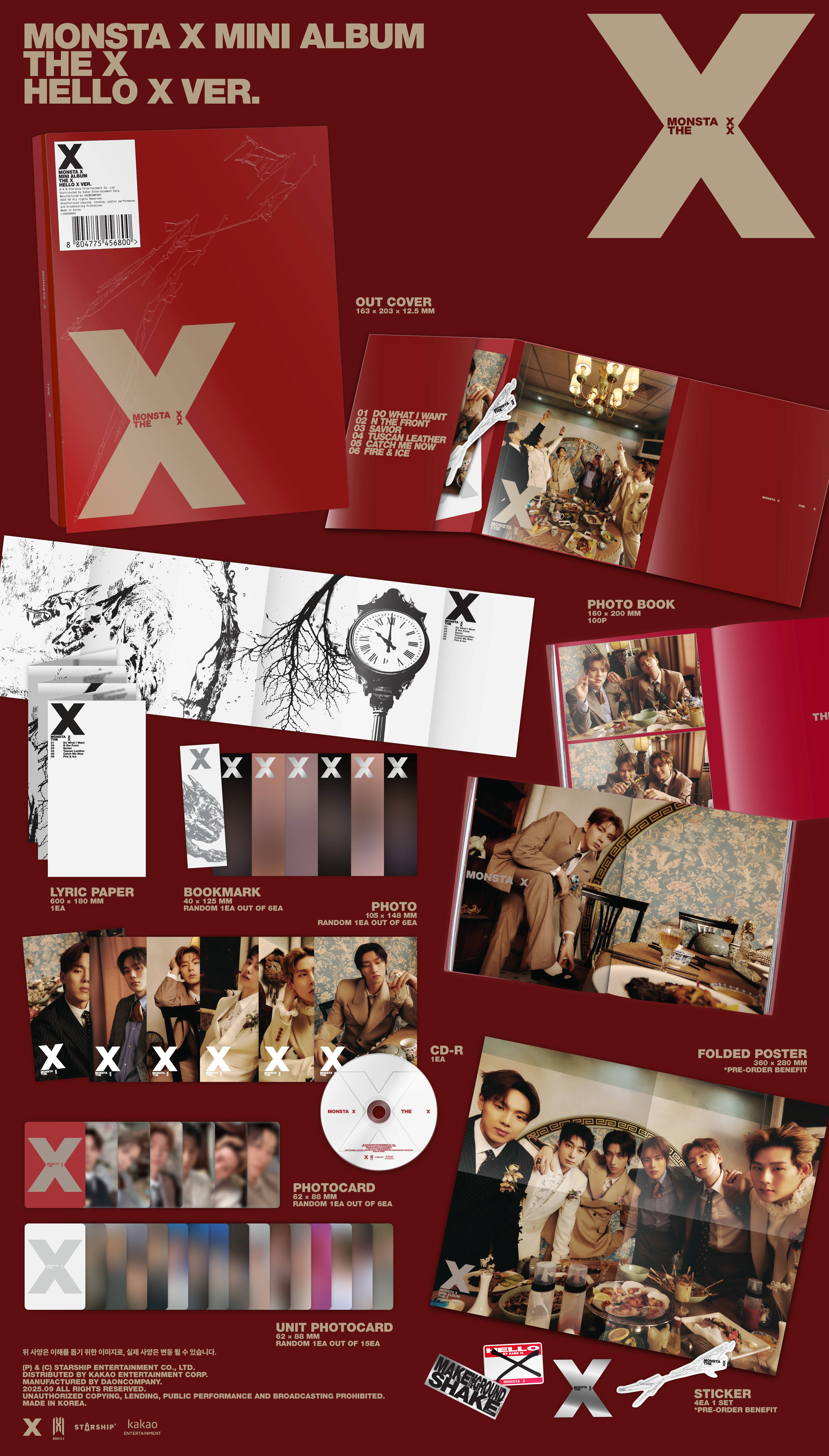 ktown4u.com : [4CD SET] MONSTA X - 13TH MINI ALBUM [THE X]