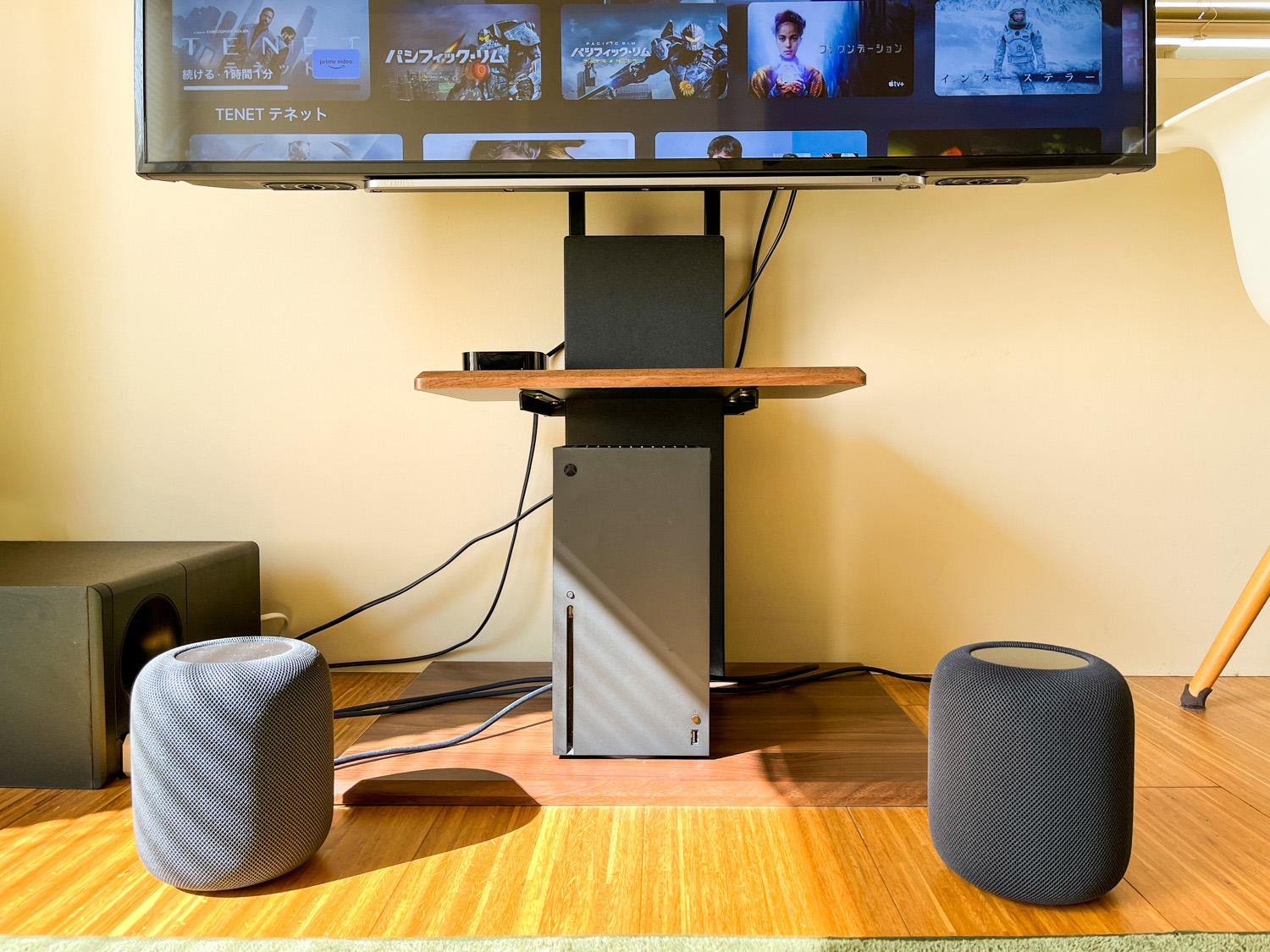 更新】新型「HomePod」2台とApple TV 4Kで「お手軽ホームシアター」し